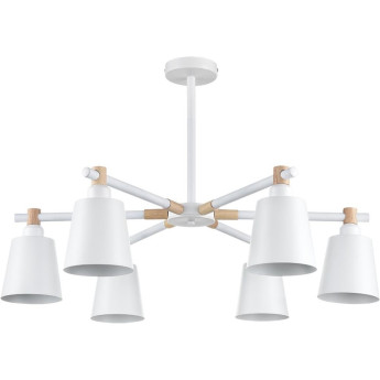 Люстра потолочная LUMION ROSALINA 8097/6C MODERNI LN25 269 Е27 6*60W 220V белый/белый металл, дерево/металл