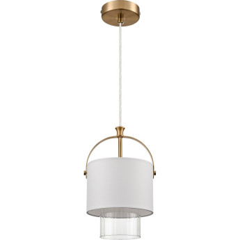 Подвес LUMION JANE 6593/1 MODERNI LN24 E14 1*40W 220V латунь/белый, металл/текстиль, стекло