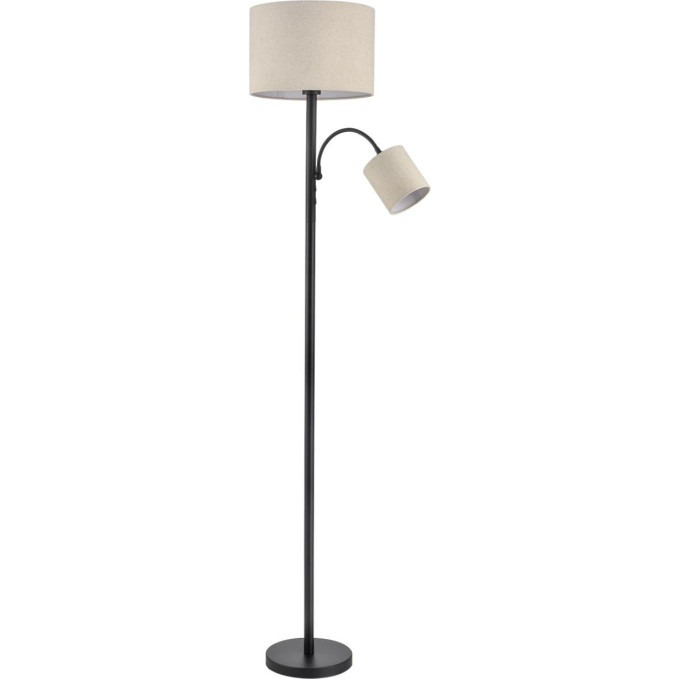 Торшер LUMION KAYA 8042/2F MODERNI LN25 Е27 1*60W + Е14 1*40W 220V черный/бежевый, металл/текстиль